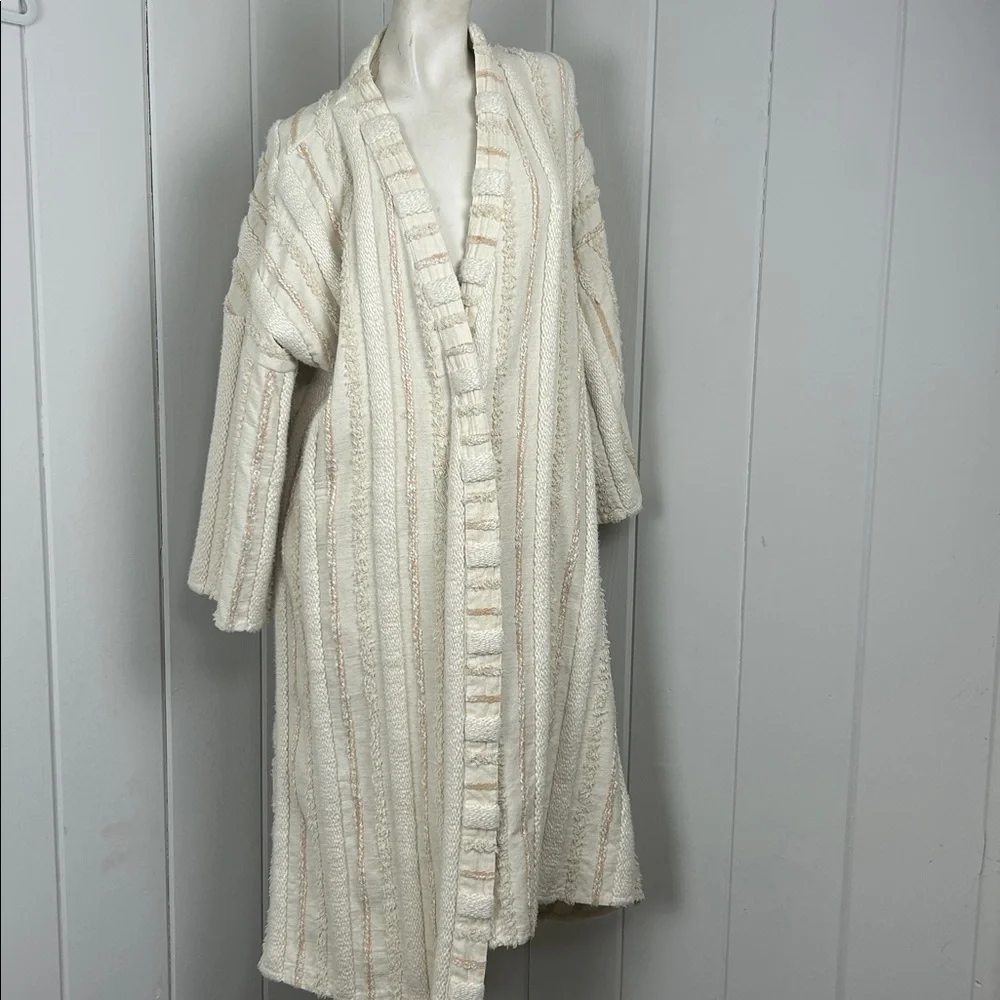 Anthropologie x Ollari Renee duster long open coat textured XL boho extra large